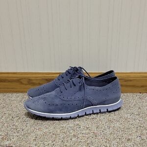 Women's  Zero Grand Cole Haan Blue Gray Wing Tip Shoes NWOT Office 8.5